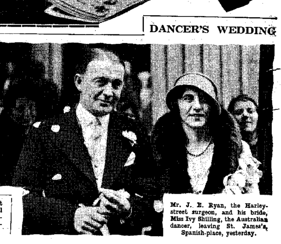 Ivy and her husband, John, on their wedding day as they left St James's church, 1932.